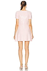 self-portrait Sequin Knit Mini Dress in Pink, view 3, click to view large image.