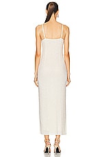 self-portrait Beaded Mesh Maxi Dress in Cream, view 3, click to view large image.