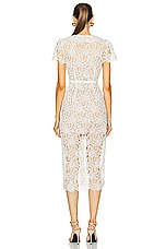 self-portrait Lace Midi Dress in Cream, view 3, click to view large image.