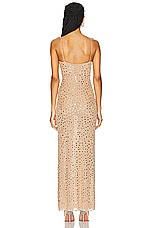 self-portrait Slip Maxi Dress in Gold, view 3, click to view large image.