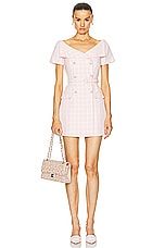 self-portrait Boucle Mini Dress in Pink, view 1, click to view large image.