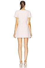self-portrait Boucle Mini Dress in Pink, view 3, click to view large image.