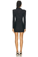 self-portrait Jersey Rhinestone Mini Dress in Black, view 3, click to view large image.