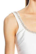 self-portrait Taffeta Diamante Mini Dress in White, view 4, click to view large image.