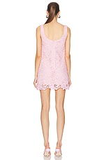 self-portrait Floral Lace Mini Dress in Pink, view 3, click to view large image.
