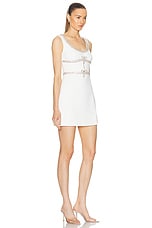 self-portrait Diamante Bow Trim Mini Dress in White, view 2, click to view large image.