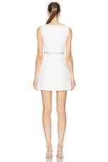 self-portrait Diamante Bow Trim Mini Dress in White, view 4, click to view large image.