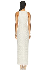 self-portrait Mesh Rhinestone Maxi Dress in Cream, view 3, click to view large image.