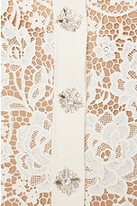 self-portrait Lace Peplum Midi Dress in Cream, view 4, click to view large image.