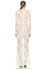 self-portrait Rhinestone Lace Maxi Dress in White, view 3, click to view large image.