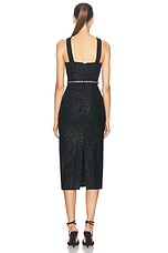 self-portrait Tinsel Boucle Midi Dress in Black, view 3, click to view large image.