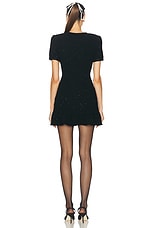 self-portrait Buttoned Knit Mini Dress in Black, view 3, click to view large image.