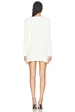 self-portrait Buttoned Knit Mini Dress in Cream, view 3, click to view large image.