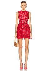 ワンピース the red thread S lace up dress mini self-portrait Fine Lace Pearl Mini Dress in Red | FWRD