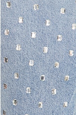 self-portrait Square Rhinestone Wide Leg in Light Blue, view 5, click to view large image.