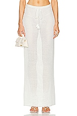 self-portrait Crochet Midi Skirt in White, view 1, click to view large image.