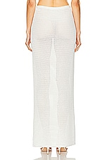 self-portrait Crochet Midi Skirt in White, view 3, click to view large image.