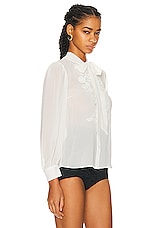 self-portrait Chiffon Blouse in Cream, view 2, click to view large image.