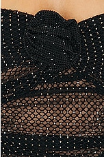 self-portrait Rhinestone Fishnet Top in Black, view 5, click to view large image.