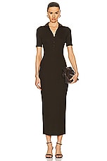 SPRWMN Rib Polo Maxi Dress in Americano, view 1, click to view large image.