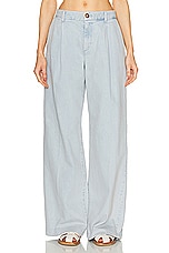 SPRWMN Pleated Denim Trouser in Bruni, view 1, click to view large image.