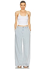 SPRWMN Pleated Denim Trouser in Bruni, view 4, click to view large image.