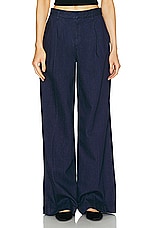 SPRWMN Pleated Trouser in Rinse, view 1, click to view large image.