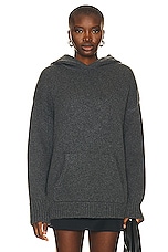 SPRWMN Heavy Cashmere Oversized Hoodie in Flannel, view 1, click to view large image.