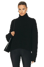 SPRWMN Heavy Cashmere Turtleneck Sweater in Black, view 1, click to view large image.