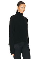 SPRWMN Heavy Cashmere Turtleneck Sweater in Black, view 2, click to view large image.
