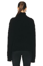 SPRWMN Heavy Cashmere Turtleneck Sweater in Black, view 3, click to view large image.