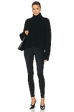 SPRWMN Heavy Cashmere Turtleneck Sweater in Black, view 4, click to view large image.