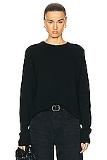SPRWMN Classic Crew Sweater in Black, view 1, click to view large image.