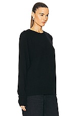 SPRWMN Classic Crew Sweater in Black, view 2, click to view large image.