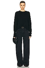SPRWMN Classic Crew Sweater in Black, view 4, click to view large image.