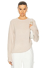 SPRWMN Spring Classic Loose Gauge Crew Neck Sweater in Wheat, view 1, click to view large image.