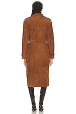 SPRWMN Suede Trench Coat in Dark Cognac, view 4, click to view large image.