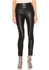 SPRWMN High Waist Leather Ankle Leggings in Black, view 1, click to view large image.