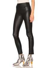 SPRWMN High Waist Leather Ankle Leggings in Black, view 2, click to view large image.
