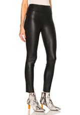 SPRWMN High Waist Leather Ankle Leggings in Black, view 3, click to view large image.
