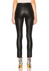 SPRWMN High Waist Leather Ankle Leggings in Black, view 4, click to view large image.