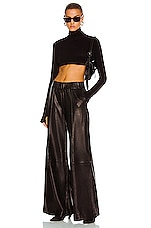 SPRWMN Wide Leg Trouser in Black, view 4, click to view large image.