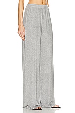 SPRWMN Rib Wide Leg Pant in Heather Grey, view 2, click to view large image.