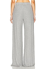 SPRWMN Rib Wide Leg Pant in Heather Grey, view 3, click to view large image.