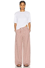 SPRWMN Baggy Easy Pant in Rust & Beige, view 4, click to view large image.
