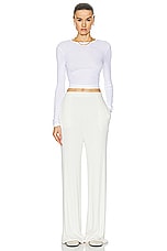 SPRWMN Rib Wide Leg Pant in Creme, view 4, click to view large image.