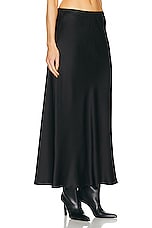 SPRWMN Bias Maxi Skirt in Black, view 2, click to view large image.