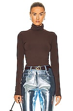 SPRWMN City Long Sleeve Top in Dark Chocolate, view 1, click to view large image.