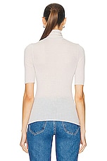 SPRWMN Short Sleeve Turtleneck Top in Chalk, view 3, click to view large image.