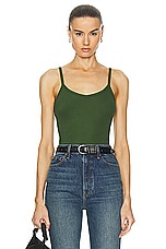 SPRWMN V Neck Tank Top in Artichoke, view 1, click to view large image.